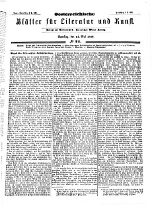 Österreichische Blätter für Literatur und Kunst Samstag 24. Mai 1856