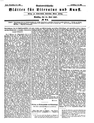 Österreichische Blätter für Literatur und Kunst Samstag 13. Juni 1857