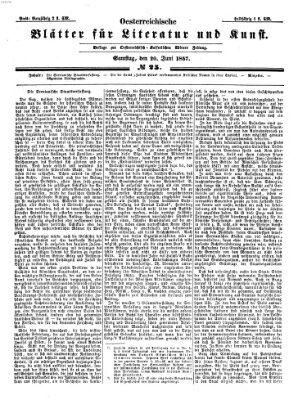 Österreichische Blätter für Literatur und Kunst Samstag 20. Juni 1857