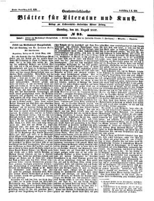 Österreichische Blätter für Literatur und Kunst Samstag 29. August 1857