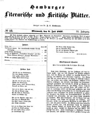 Hamburger literarische und kritische Blätter Mittwoch 8. Juli 1857