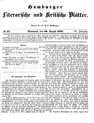 Hamburger literarische und kritische Blätter Mittwoch 26. August 1857