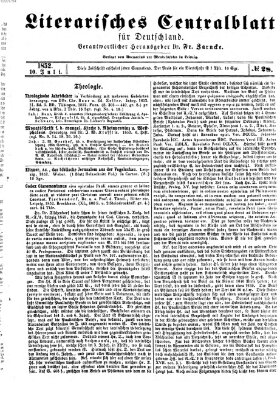 Literarisches Zentralblatt für Deutschland Samstag 10. Juli 1852