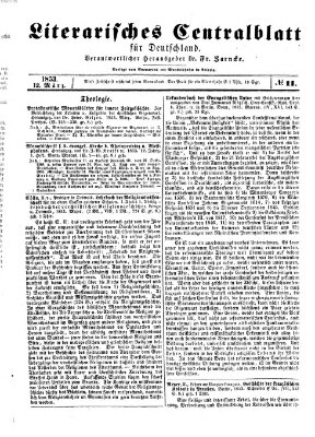 Literarisches Zentralblatt für Deutschland Samstag 12. März 1853