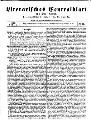 Literarisches Zentralblatt für Deutschland Samstag 7. Mai 1853