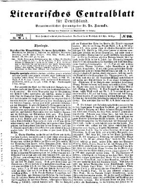 Literarisches Zentralblatt für Deutschland Samstag 14. Mai 1853