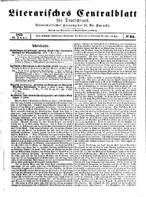 Literarisches Zentralblatt für Deutschland Samstag 18. Juni 1853