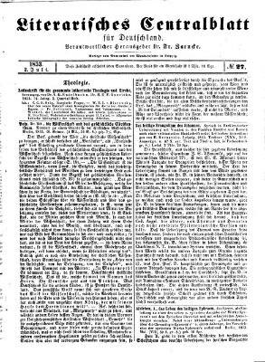 Literarisches Zentralblatt für Deutschland Samstag 2. Juli 1853