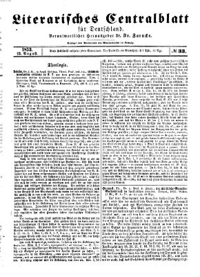 Literarisches Zentralblatt für Deutschland Samstag 13. August 1853