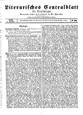 Literarisches Zentralblatt für Deutschland Samstag 1. Oktober 1853