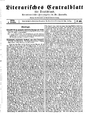 Literarisches Zentralblatt für Deutschland Samstag 8. Oktober 1853