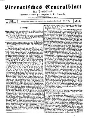 Literarisches Zentralblatt für Deutschland Samstag 28. Januar 1854