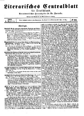 Literarisches Zentralblatt für Deutschland Samstag 8. April 1854