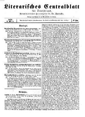 Literarisches Zentralblatt für Deutschland Samstag 6. Mai 1854