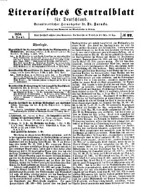 Literarisches Zentralblatt für Deutschland Samstag 3. Juni 1854