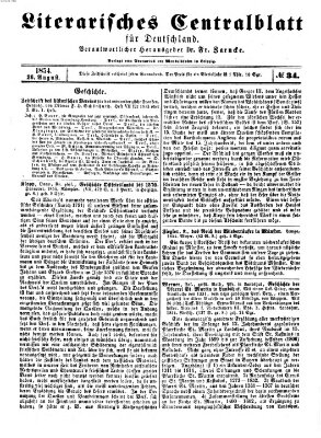 Literarisches Zentralblatt für Deutschland Samstag 26. August 1854