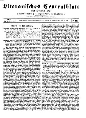 Literarisches Zentralblatt für Deutschland Samstag 28. Oktober 1854