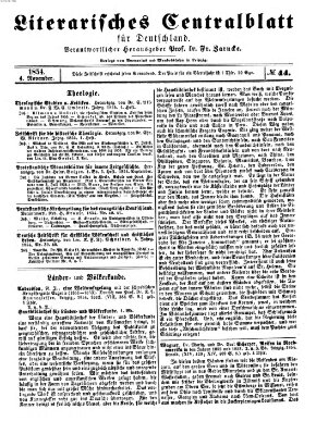 Literarisches Zentralblatt für Deutschland Samstag 4. November 1854