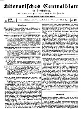 Literarisches Zentralblatt für Deutschland Samstag 25. November 1854