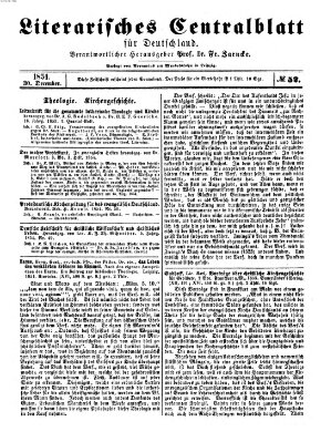 Literarisches Zentralblatt für Deutschland Samstag 30. Dezember 1854