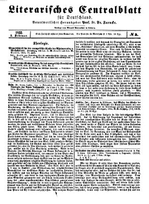 Literarisches Zentralblatt für Deutschland Samstag 3. Februar 1855