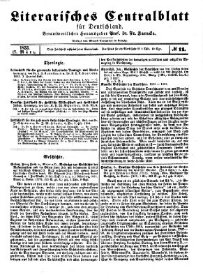 Literarisches Zentralblatt für Deutschland Samstag 17. März 1855