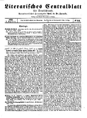 Literarisches Zentralblatt für Deutschland Samstag 7. April 1855