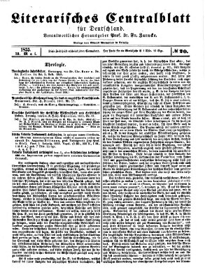 Literarisches Zentralblatt für Deutschland Samstag 19. Mai 1855