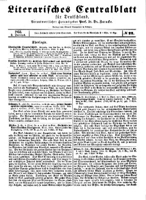 Literarisches Zentralblatt für Deutschland Samstag 2. Juni 1855