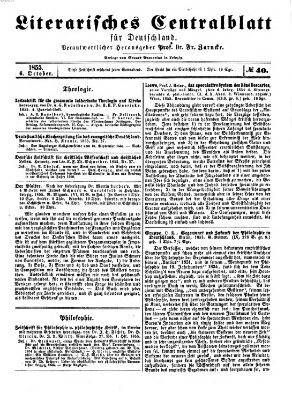 Literarisches Zentralblatt für Deutschland Samstag 6. Oktober 1855