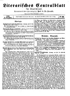 Literarisches Zentralblatt für Deutschland Samstag 17. November 1855