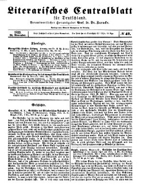 Literarisches Zentralblatt für Deutschland Samstag 24. November 1855