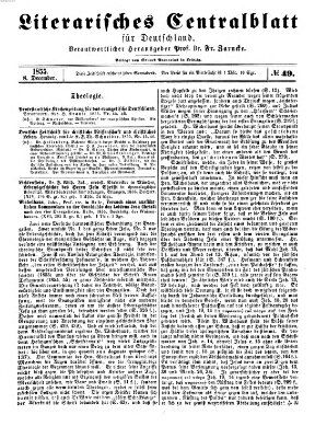 Literarisches Zentralblatt für Deutschland Samstag 8. Dezember 1855