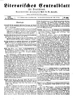 Literarisches Zentralblatt für Deutschland Samstag 15. Dezember 1855