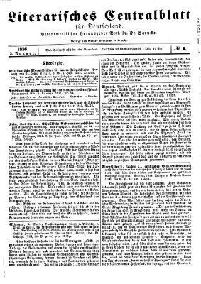 Literarisches Zentralblatt für Deutschland Samstag 5. Januar 1856