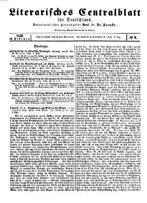 Literarisches Zentralblatt für Deutschland Samstag 16. Februar 1856