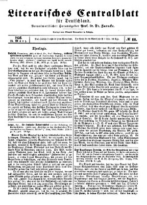 Literarisches Zentralblatt für Deutschland Samstag 15. März 1856