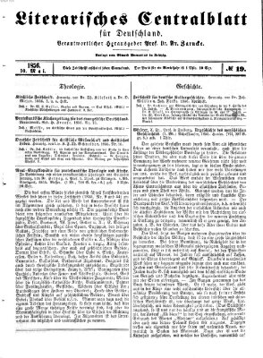 Literarisches Zentralblatt für Deutschland Samstag 10. Mai 1856