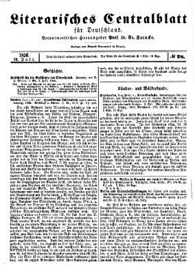 Literarisches Zentralblatt für Deutschland Samstag 12. Juli 1856