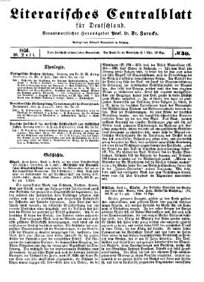 Literarisches Zentralblatt für Deutschland Samstag 26. Juli 1856