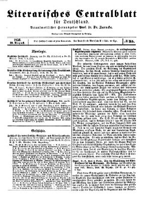 Literarisches Zentralblatt für Deutschland Samstag 30. August 1856