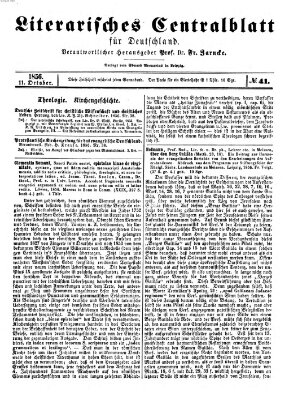 Literarisches Zentralblatt für Deutschland Samstag 11. Oktober 1856