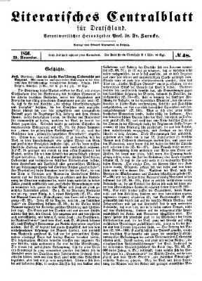 Literarisches Zentralblatt für Deutschland Samstag 29. November 1856