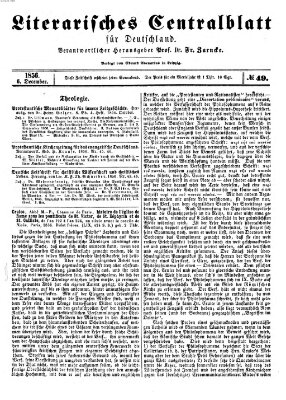 Literarisches Zentralblatt für Deutschland Samstag 6. Dezember 1856