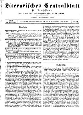 Literarisches Zentralblatt für Deutschland Samstag 20. Dezember 1856