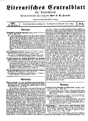 Literarisches Zentralblatt für Deutschland Samstag 10. Januar 1857