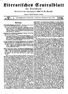 Literarisches Zentralblatt für Deutschland Samstag 16. Mai 1857