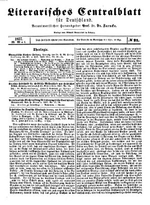 Literarisches Zentralblatt für Deutschland Samstag 23. Mai 1857