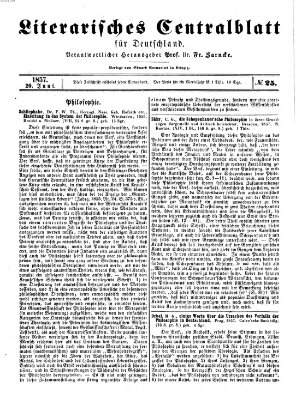 Literarisches Zentralblatt für Deutschland Samstag 20. Juni 1857