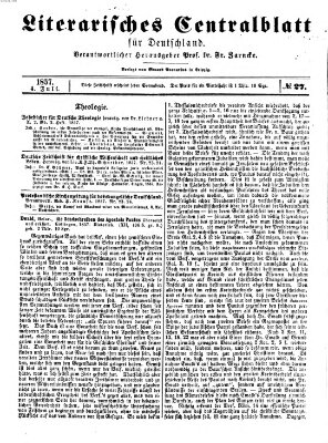 Literarisches Zentralblatt für Deutschland Samstag 4. Juli 1857